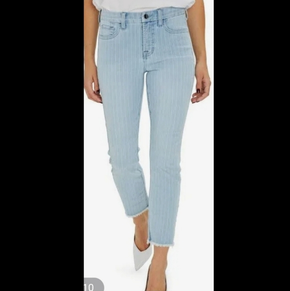 7 For All Mankind Denim - Jen7 by 7 for All MankindPinstriped Ankle StraightJeans